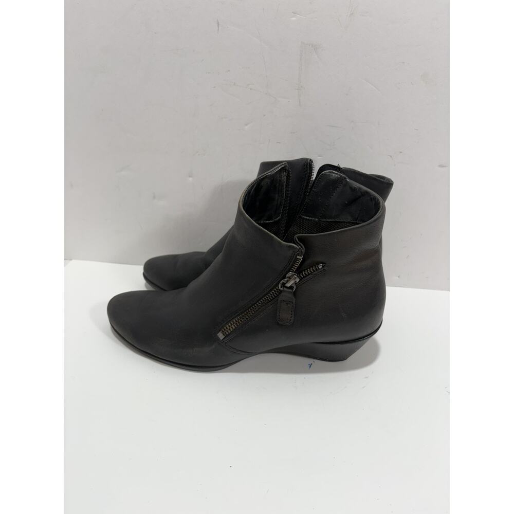 ECCO WOMENS SCULPTURED 45 ZIP BOOTS Sz 39 (8.5) Booties Dark Brown
